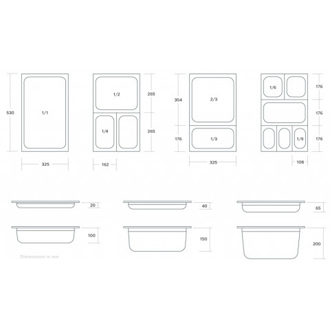 GAMMO GN 1/3 posoda 100 mm globoka perforirana