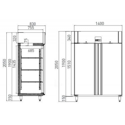 GAMMO 1400 l GN2/1 hladilnik