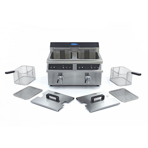 MAXIMA indukcijska friteza 2x8 l z izpustnim ventilom DEMO