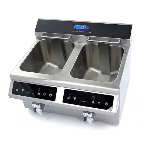 MAXIMA indukcijska friteza 2x8 l z izpustnim ventilom DEMO